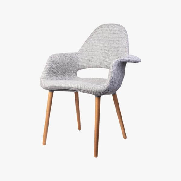 Grey Chair with Side Armrest