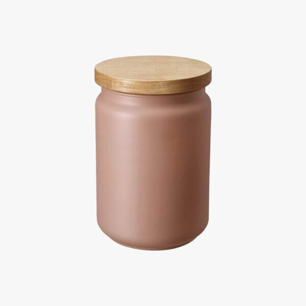 Peach Jar with Wooden Lid