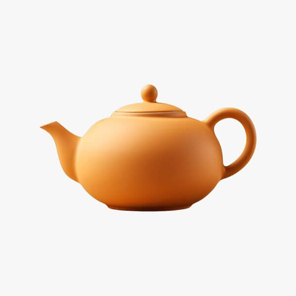 Chinese Orange Earthen Tea Pot
